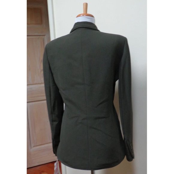 NWT - AK ANNE KLEIN Olive Polyester/Acetate Blend 3-Button Jacket Size 4 - Picture 4 of 6